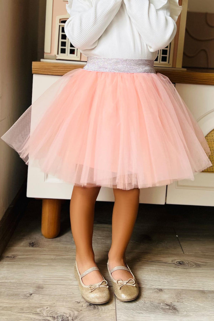 BRE Breeze Girl Child Tutu Skirt Waist Detailed Elastic 50 Years, Salmon - Blois