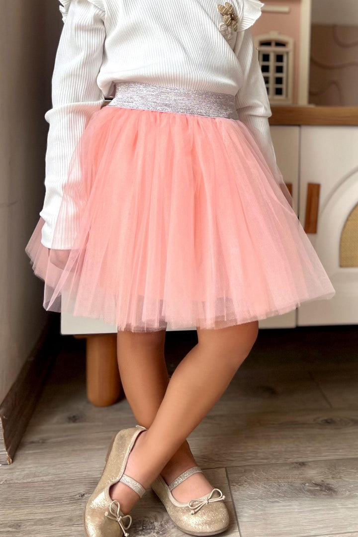 BRE Breeze Girl Child Tutu Skirt Waist Detailed Elastic 50 Years, Salmon - Blois