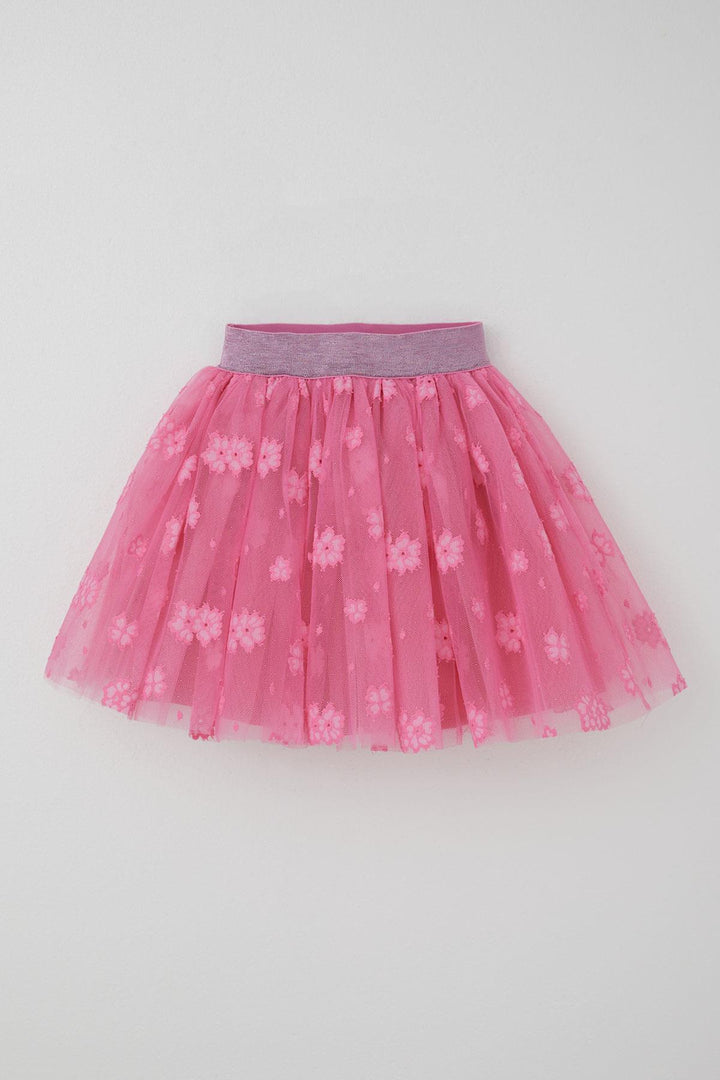 BRE Breeze Girl's Tutu Skirt with Flower Embroidery Elastic Waistband Glittery 50 Years, Pink - Bowmanville