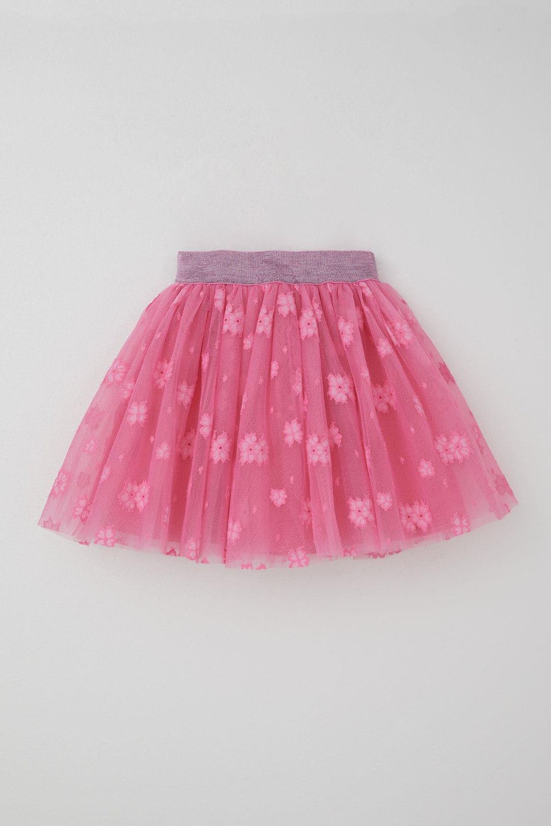BRE Breeze Girl's Tutu Skirt with Flower Embroidery Elastic Waistband Glittery 50 Years, Pink - Bowmanville