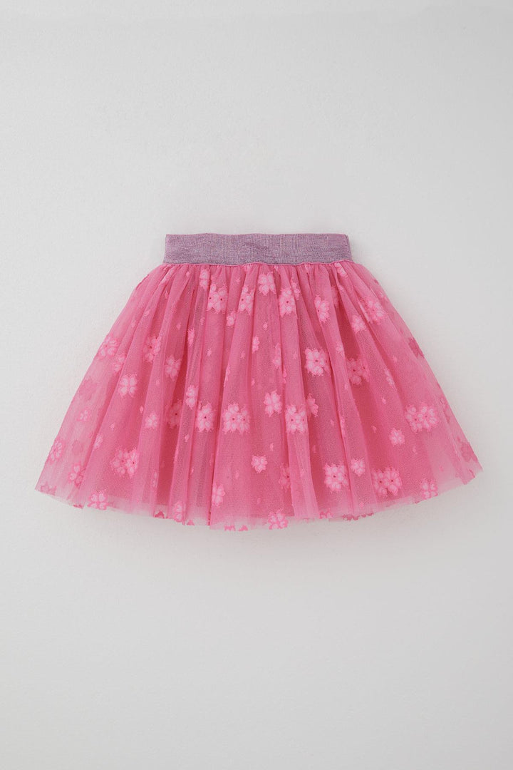 BRE Breeze Girl's Tutu Skirt with Flower Embroidery Elastic Waistband Glittery 50 Years, Pink - Bowmanville