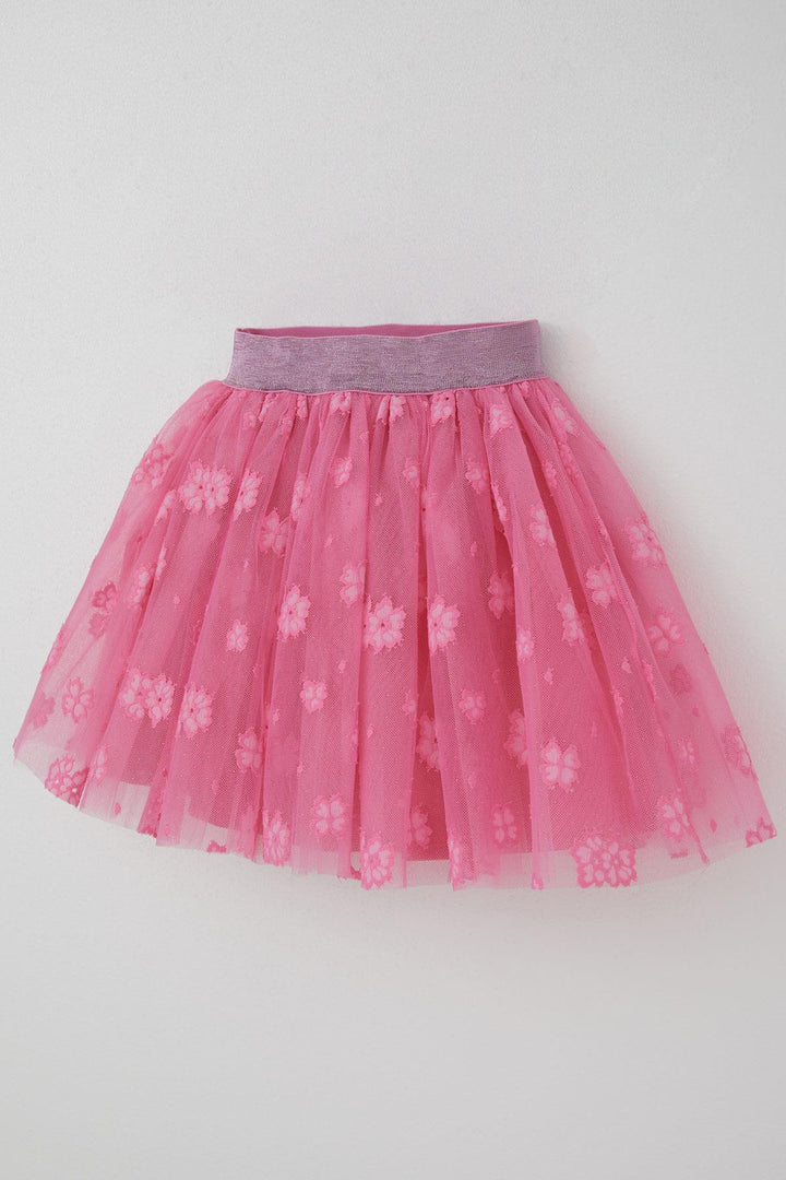 BRE Breeze Girl's Tutu Skirt with Flower Embroidery Elastic Waistband Glittery 50 Years, Pink - Bowmanville