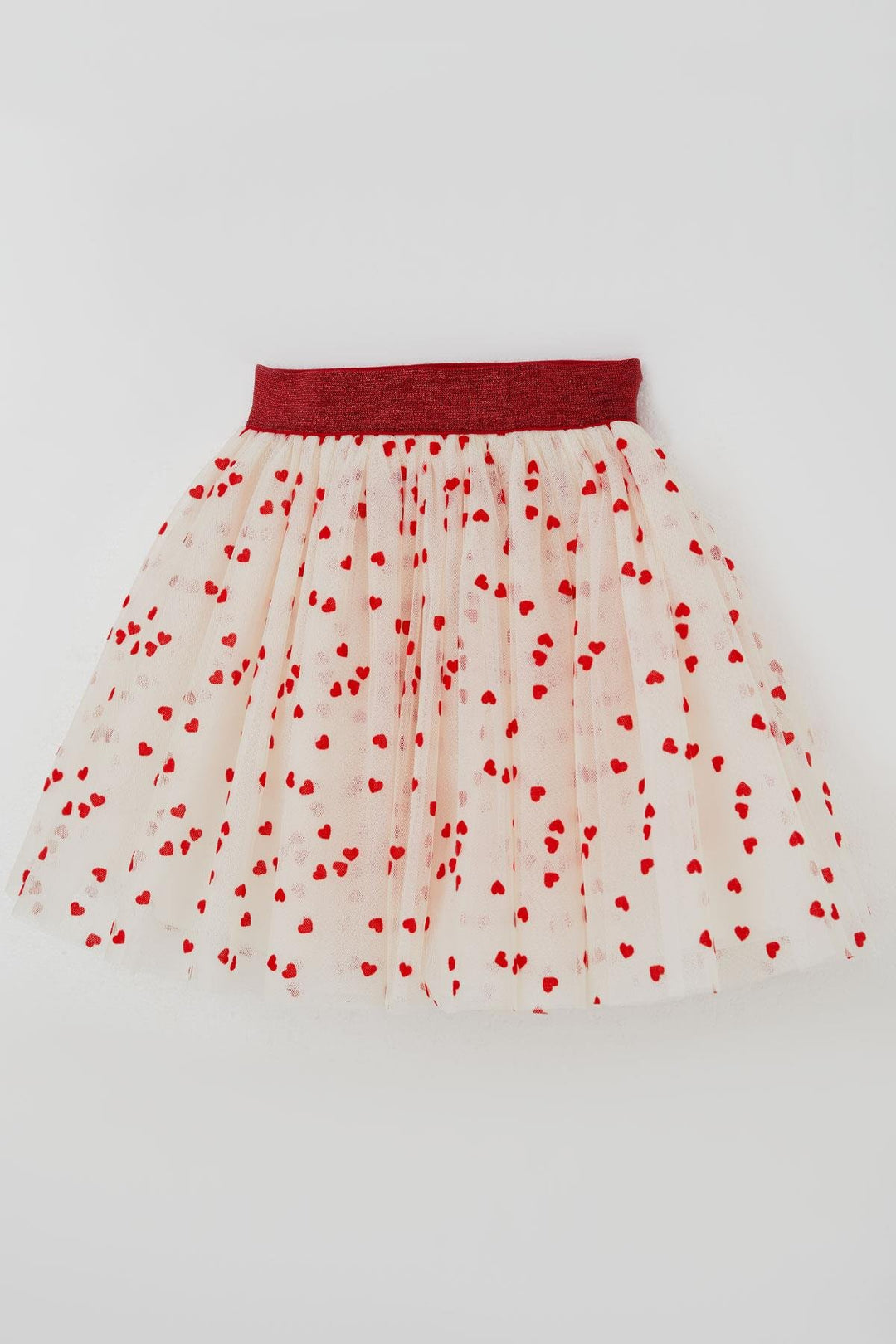 BRE Breeze Girl Child Tutu Skirt Heart Patterned Elastic Waist 50 Years, Cream - Naperville