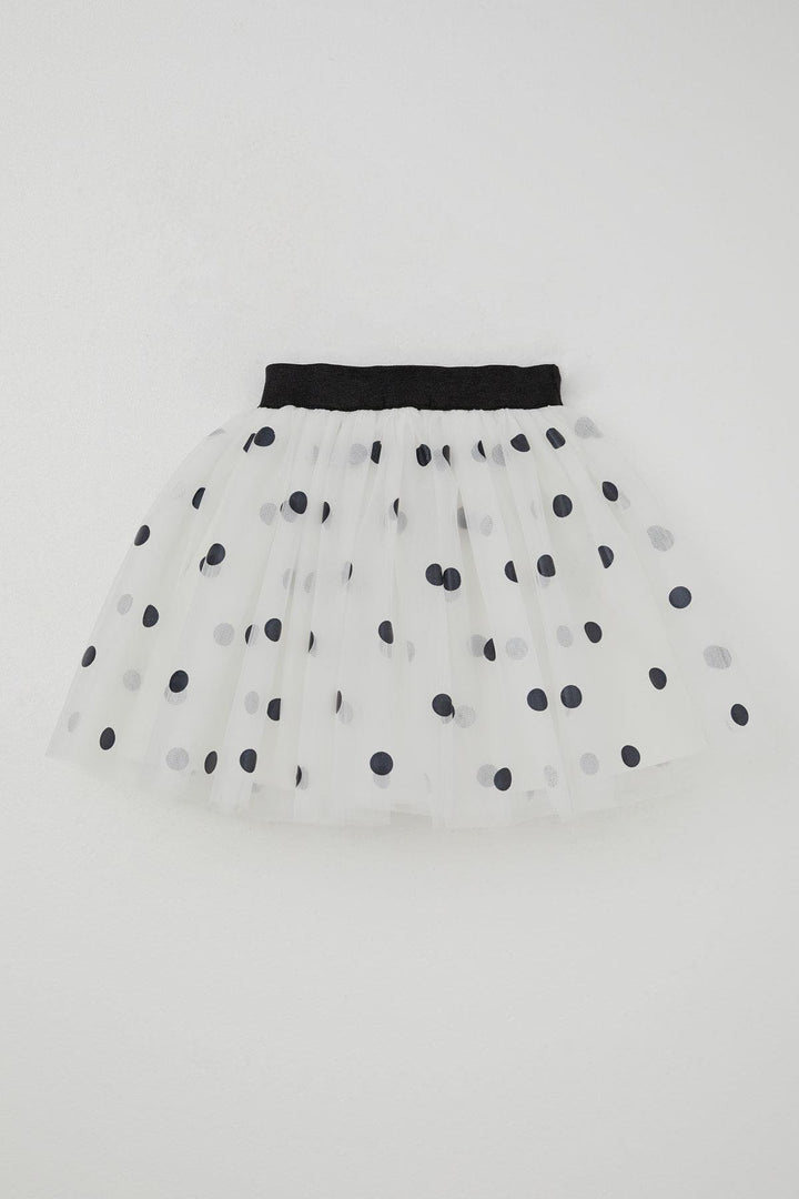 BRE Breeze Girl Child Tutu Skirt with Polka Dot Glitter Elastic Waistband 50 Years, White - Utica