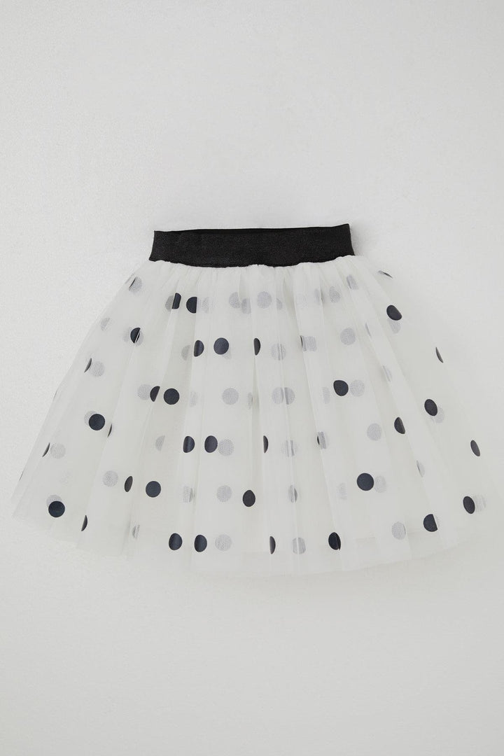 BRE Breeze Girl Child Tutu Skirt with Polka Dot Glitter Elastic Waistband 50 Years, White - Utica
