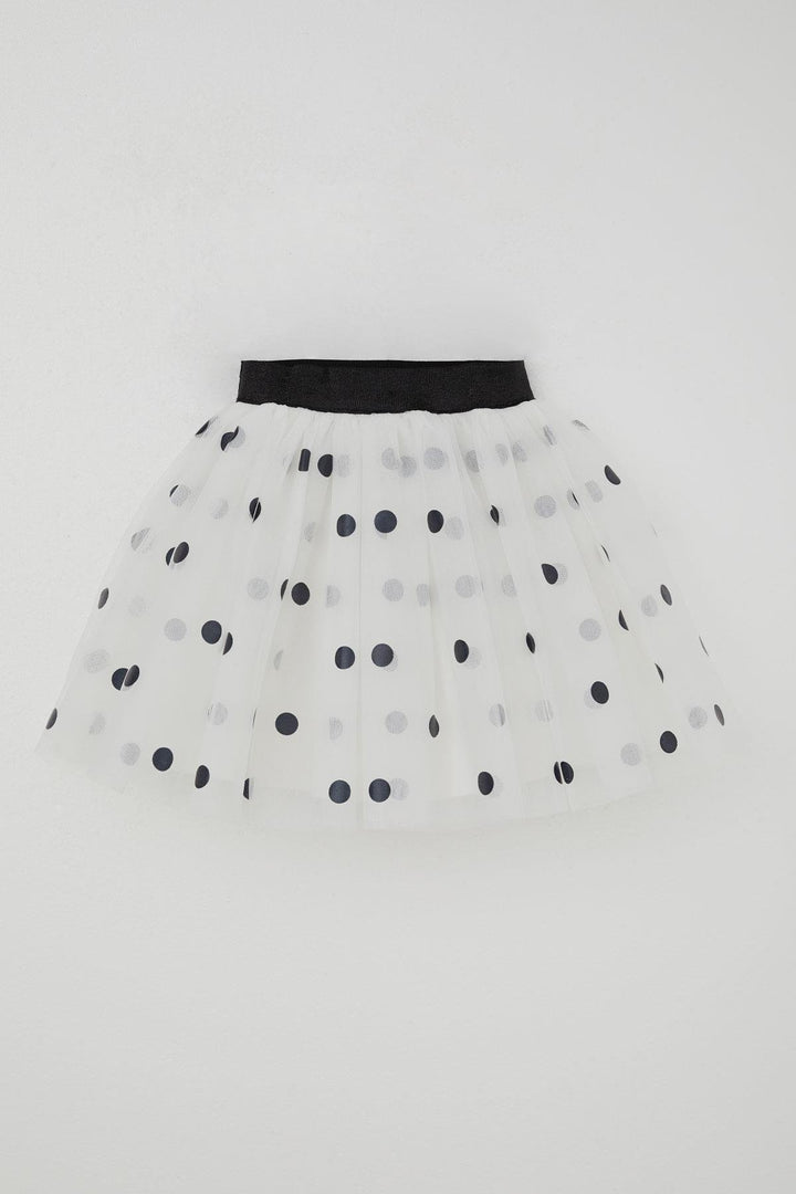BRE Breeze Girl Child Tutu Skirt with Polka Dot Glitter Elastic Waistband 50 Years, White - Utica