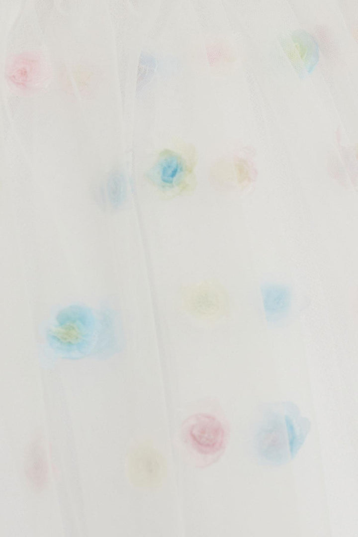 BRE Breeze Girl Child Tutu Skirt Colorful Flower Embroidered 4-8 Years, White - Eau Claire