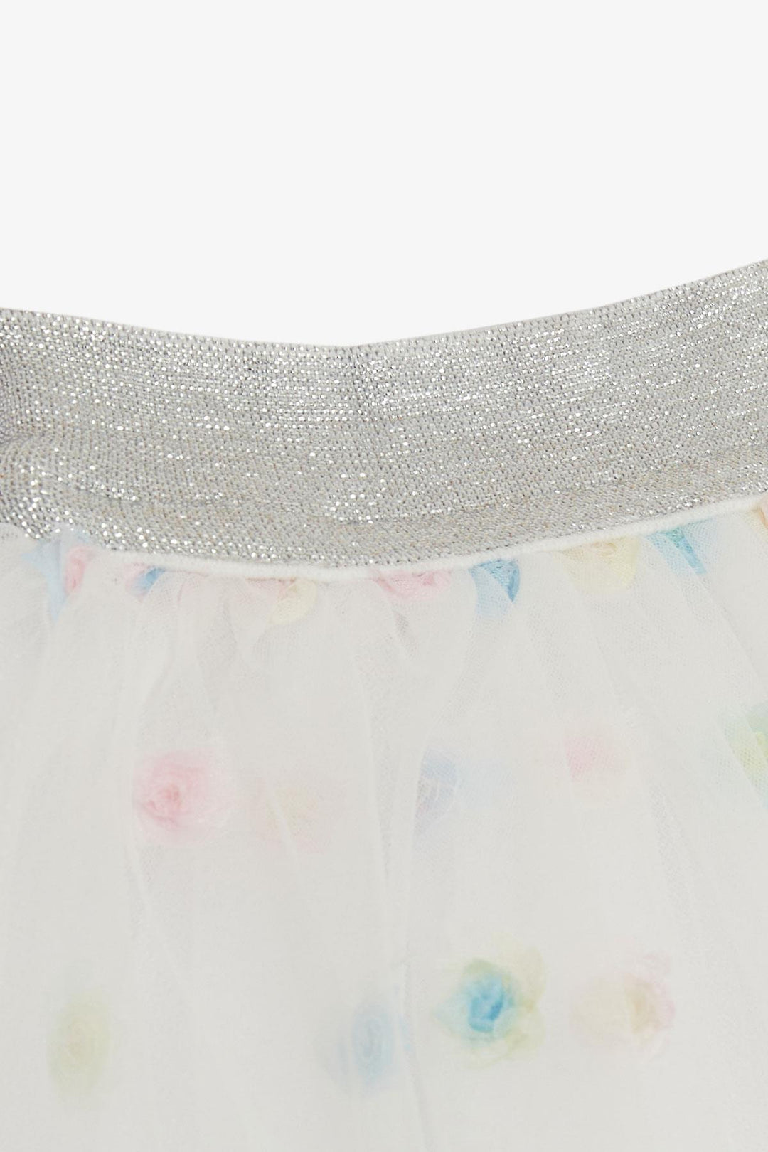 BRE Breeze Girl Child Tutu Skirt Colorful Flower Embroidered 4-8 Years, White - Eau Claire
