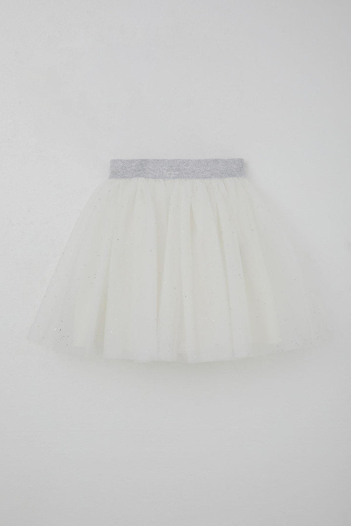 BRE Breeze Girl Child Tutu Skirt with Sim Detail 50 Years, White - Meoqui