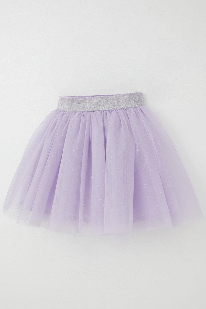 BRE Breeze Girl's Tutu Skirt with Glittery Waistband Elastic 50 Years, Lilac - Antioch