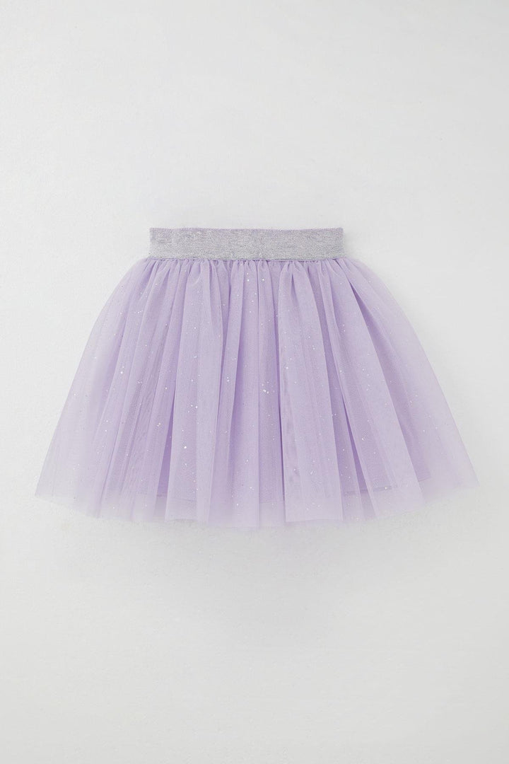 BRE Breeze Girl's Tutu Skirt with Glittery Waistband Elastic 50 Years, Lilac - Antioch