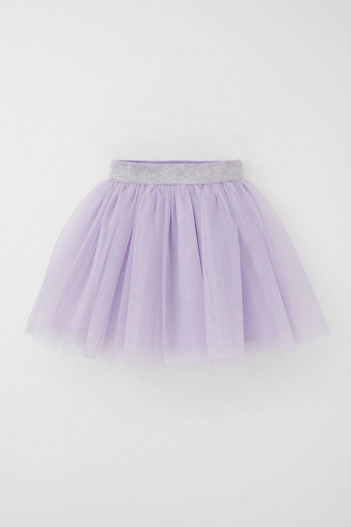 BRE Breeze Girl's Tutu Skirt with Glittery Waistband Elastic 50 Years, Lilac - Antioch