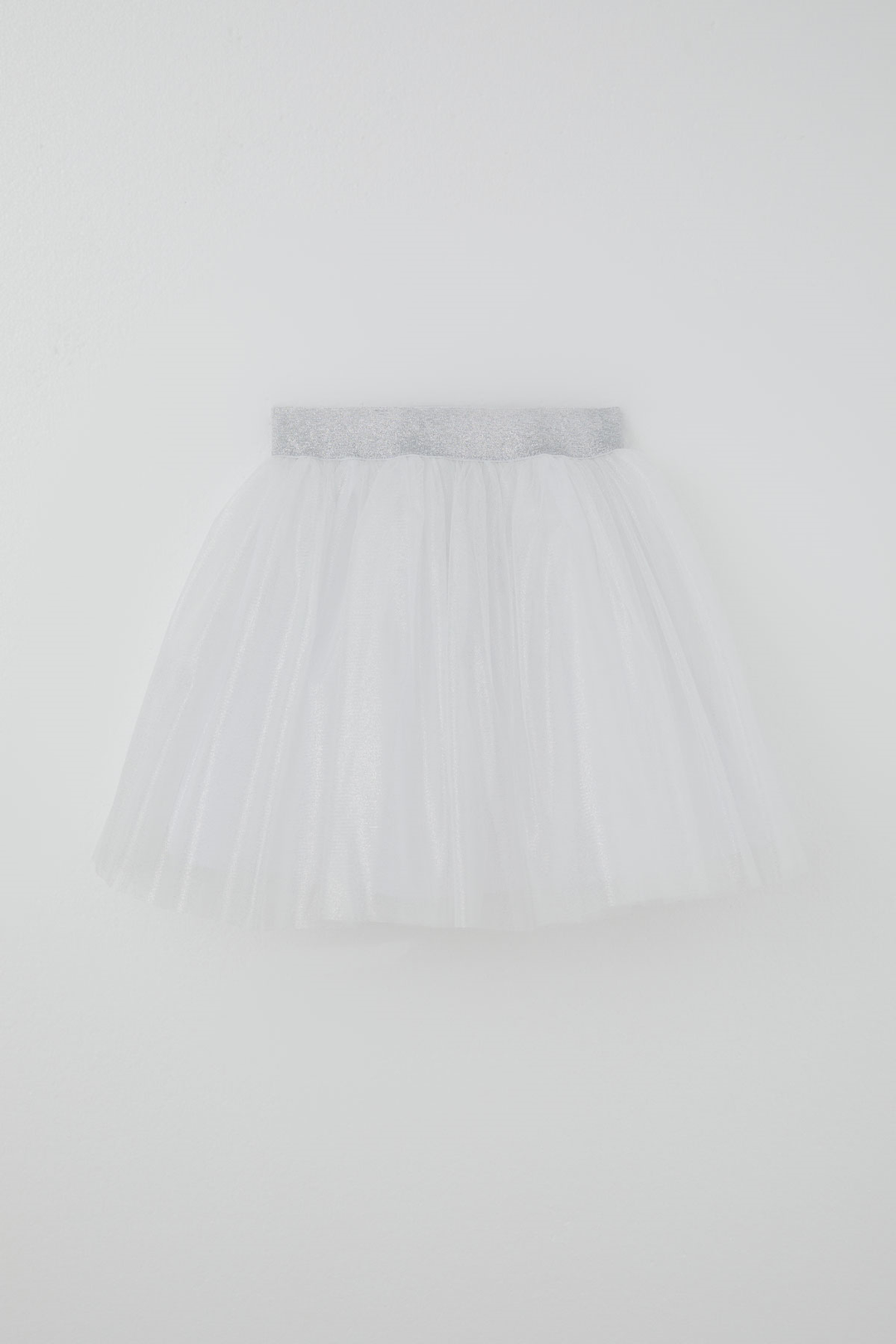 BRE Breeze Kız Çocuk Tütü Etek Simli Beli Lastikli Tüllü 50 Yaş , Beyaz - DeKalb