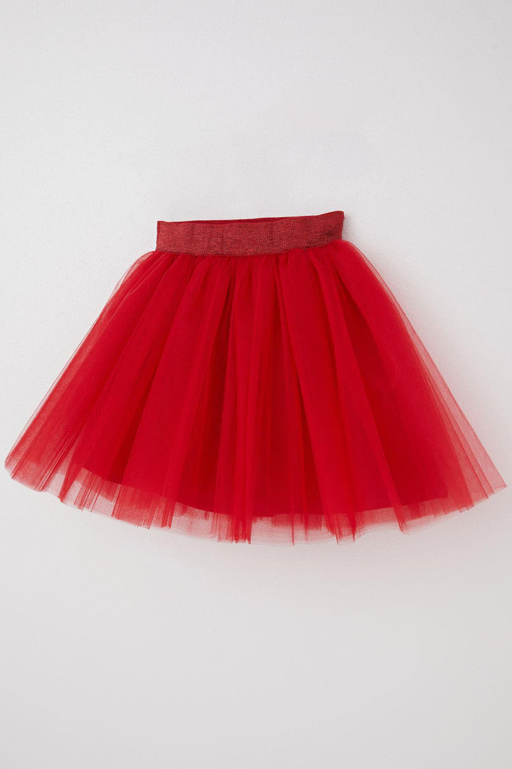 BRE Breeze Girl's Tutu Skirt with Glittery Elastic Waistband, 50 Years, Red - Dormagen