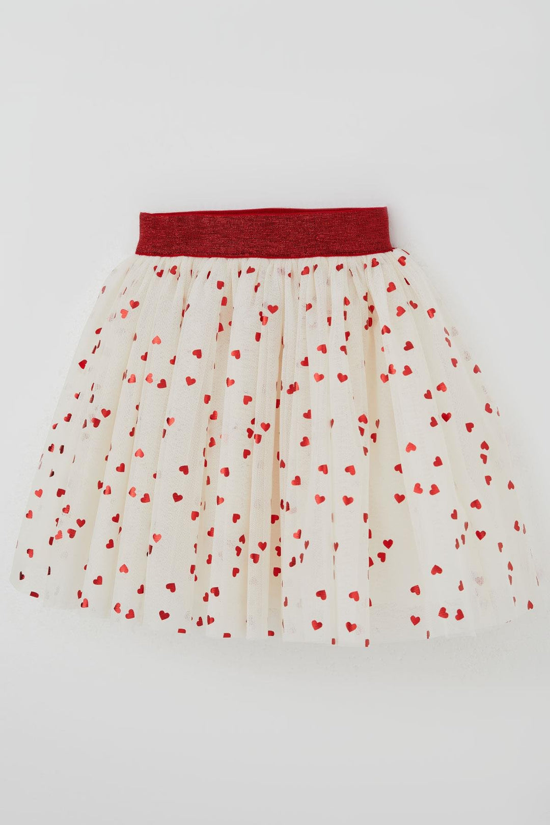 BRE Breeze Girl Child Tutu Skirt with Glitter Heart Pattern Elastic Waist 50 Years, Ecru - Newcastle