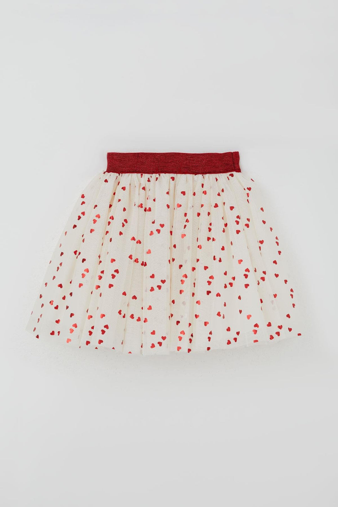 BRE Breeze Girl Child Tutu Skirt with Glitter Heart Pattern Elastic Waist 50 Years, Ecru - Newcastle