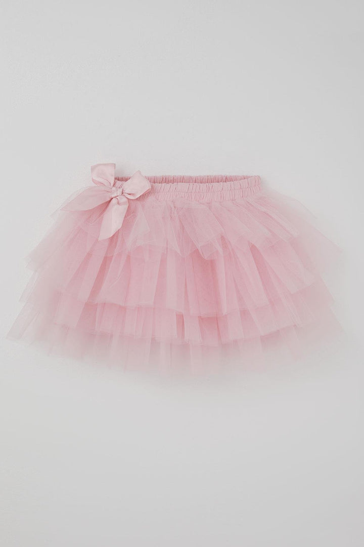 BRE Breeze Girl Child Tutu Skirt Tulle Detailed Layered Bow Accessorized 4-8 Years, Pink - Lowell