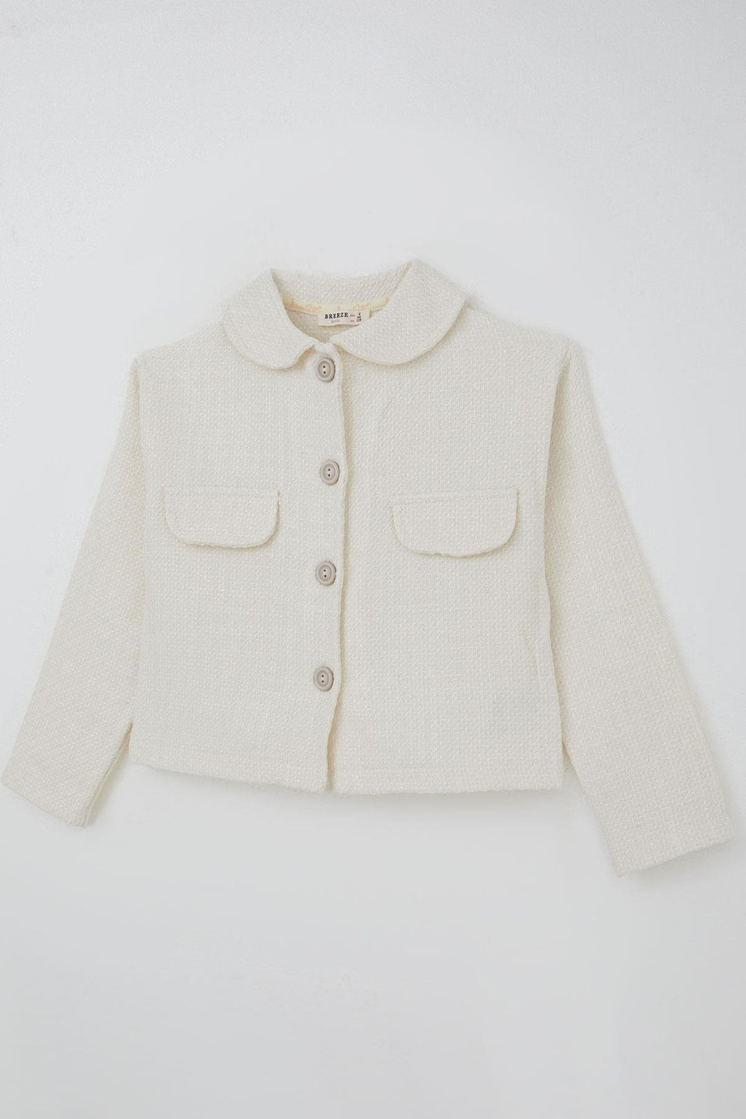 BRE Breeze Girl Child Corduroy Shorts Skirt Set Button Accessorized Self-patterned 50 Years, Ecru - Norfolk