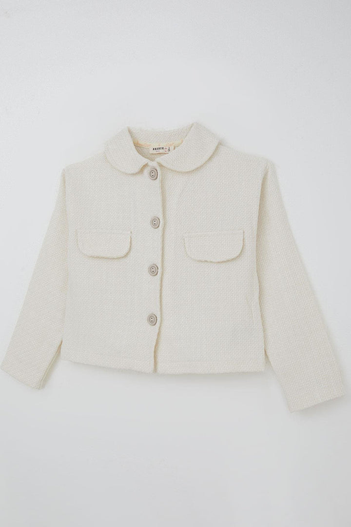 BRE Breeze Girl Child Corduroy Shorts Skirt Set Button Accessorized Self-patterned 50 Years, Ecru - Norfolk