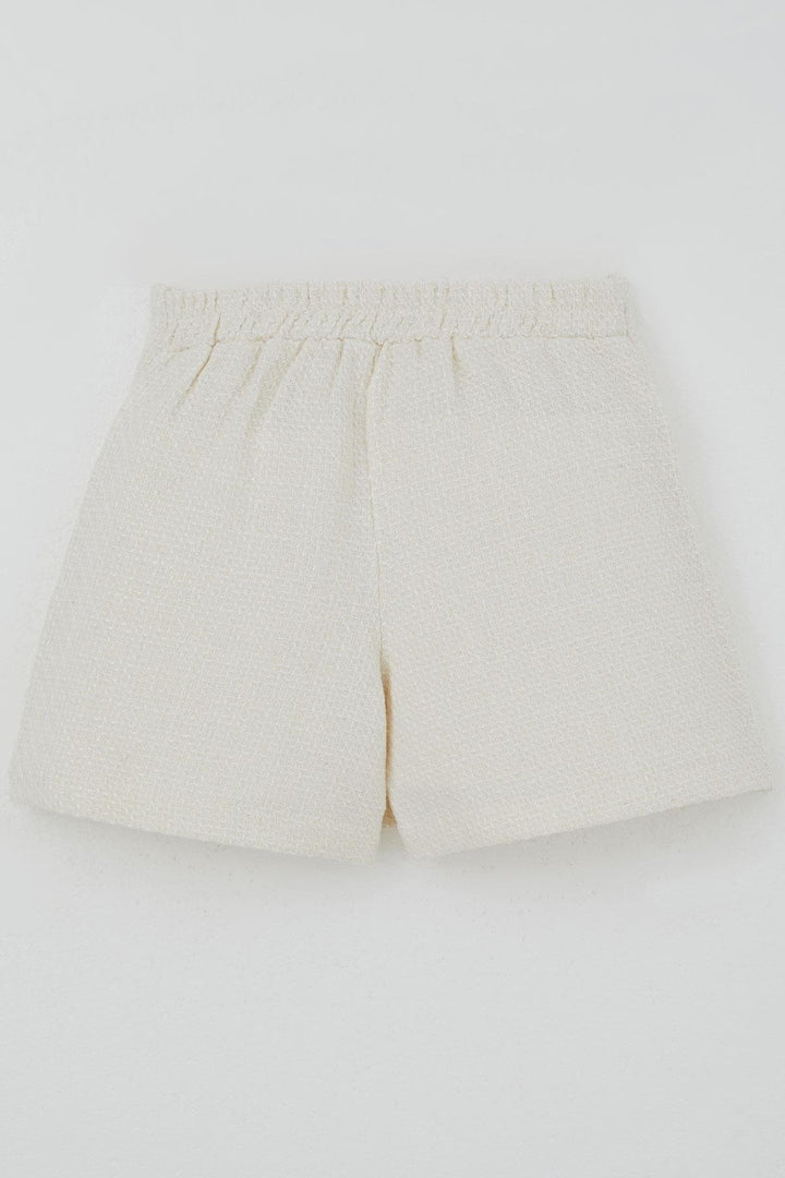 BRE Breeze Girl Child Corduroy Shorts Skirt Set Button Accessorized Self-patterned 50 Years, Ecru - Norfolk