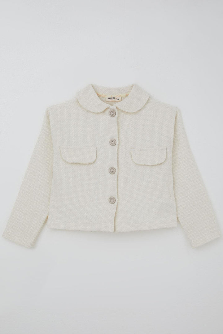 BRE Breeze Girl Child Corduroy Shorts Skirt Set Button Accessorized Self-patterned 50 Years, Ecru - Norfolk