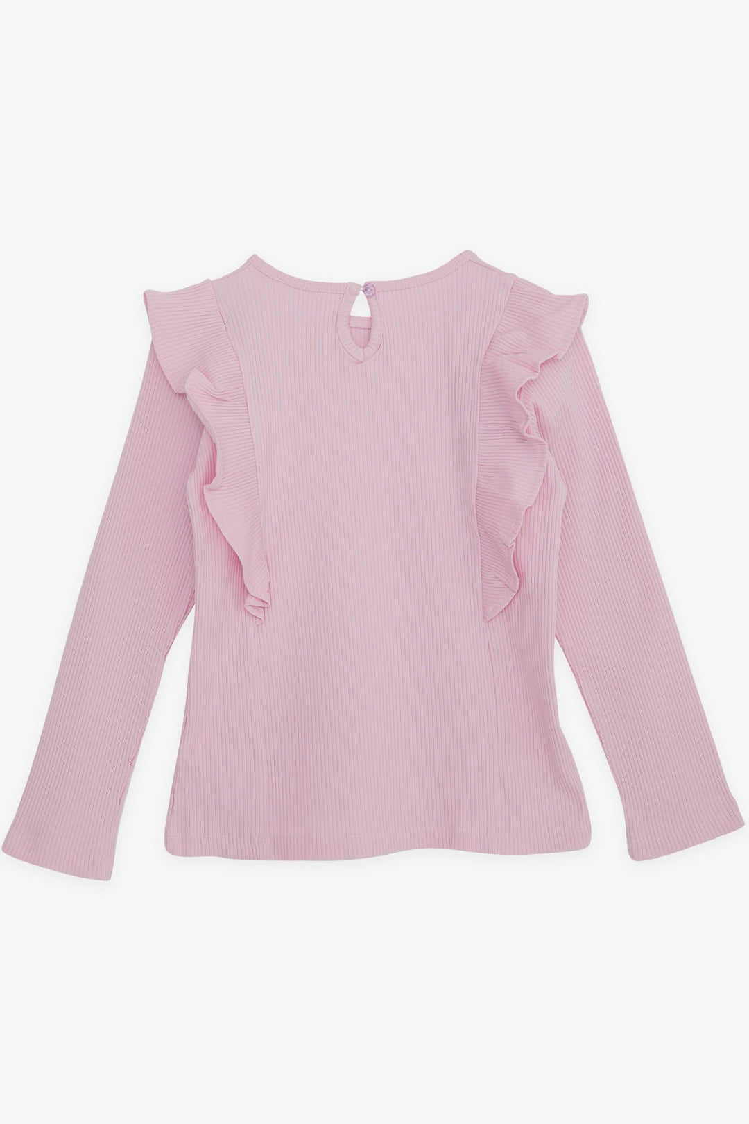 BRE Breeze Girl Child Long Sleeve Blouse with Ruffles, 4-8 Years, Pink - Washington