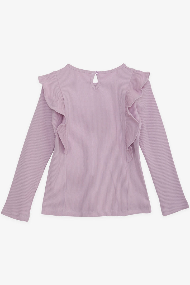 BRE Breeze Girl's Long Sleeve Frilly Blouse 4-8 Years, Light Lilac - Wheeling