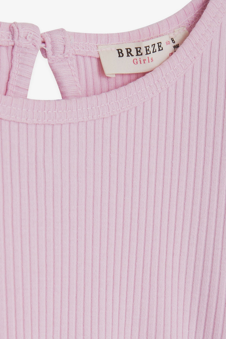 BRE Breeze Girl Child Long Sleeve Blouse with Ruffles, 4-8 Years, Pink - Washington