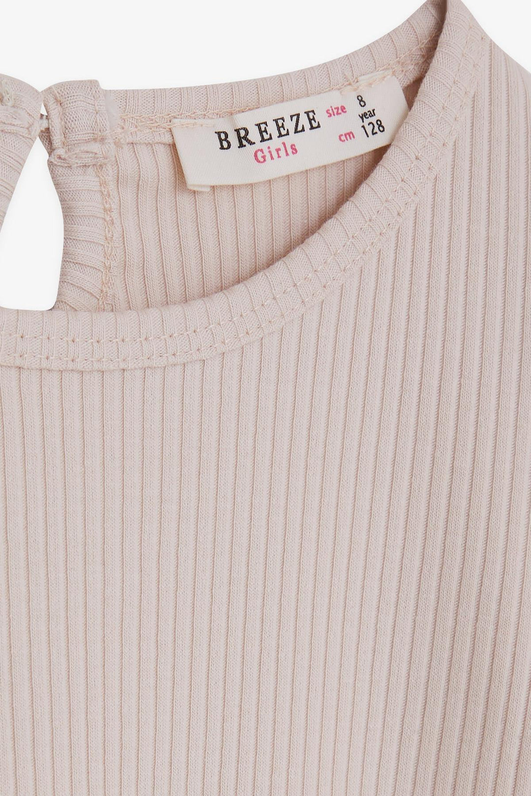BRE Breeze Girl Child Long Sleeve Blouse with Ruffles, 4-8 Years, Beige - Nashville