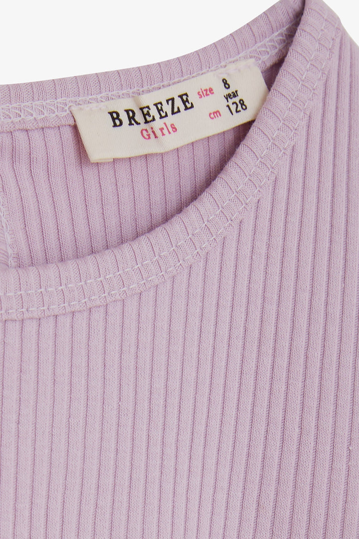 BRE Breeze Girl's Long Sleeve Frilly Blouse 4-8 Years, Light Lilac - Wheeling