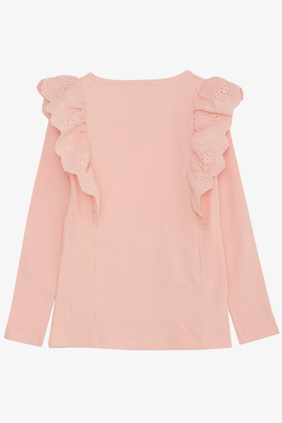 BRE Breeze Girl Child Long Sleeve Blouse with Guipure Flower Embroidery, 82 Years, Pink - Boucherville