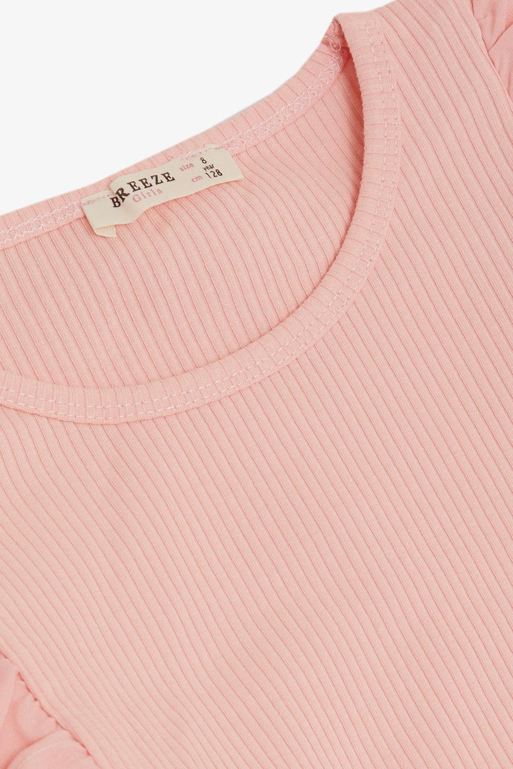 BRE Breeze Girl Child Long Sleeve Blouse with Guipure Flower Embroidery, 82 Years, Pink - Boucherville