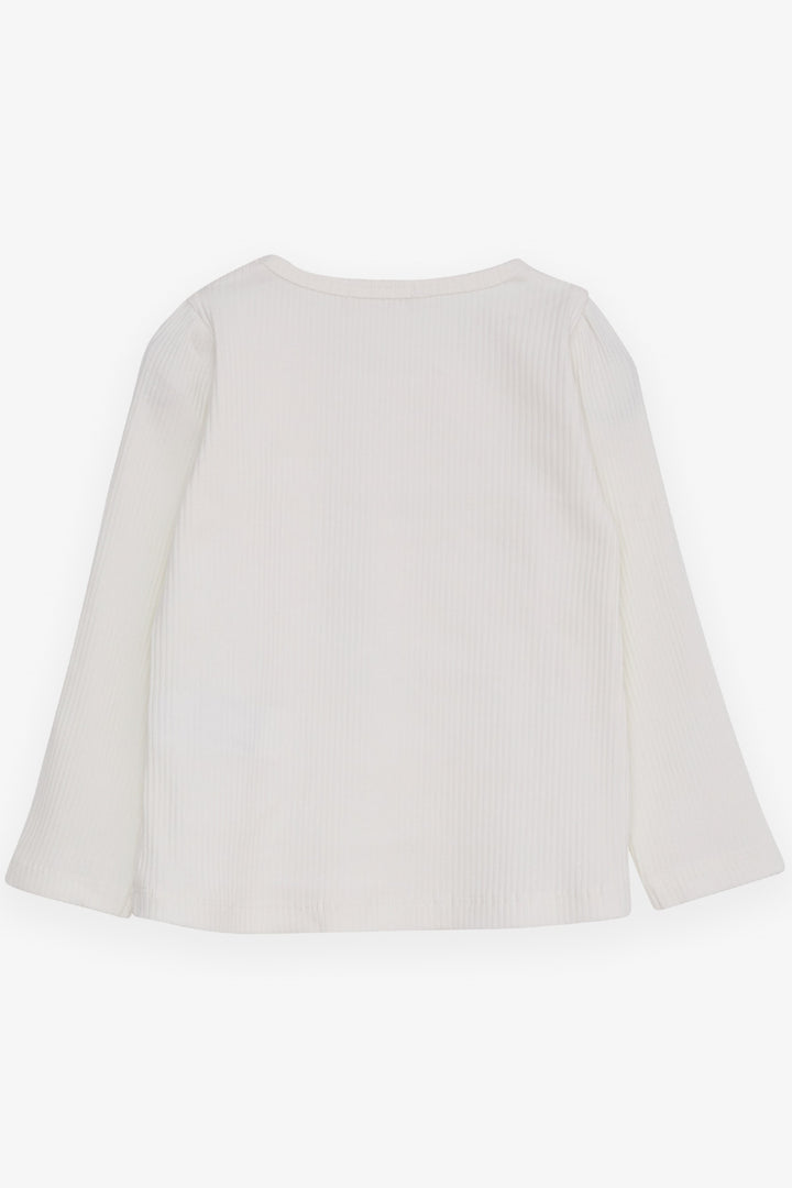 BRE Breeze Girl Child Long Sleeve Blouse with Lace Bow 3-8 Years, Ecru - Huntington