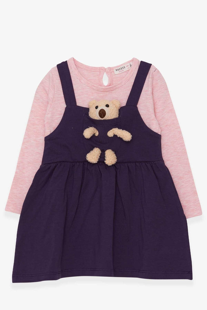BRE Breeze Girl Child Long Sleeve Dress with Bear Accessories 2-6 Years, Purple - Genk