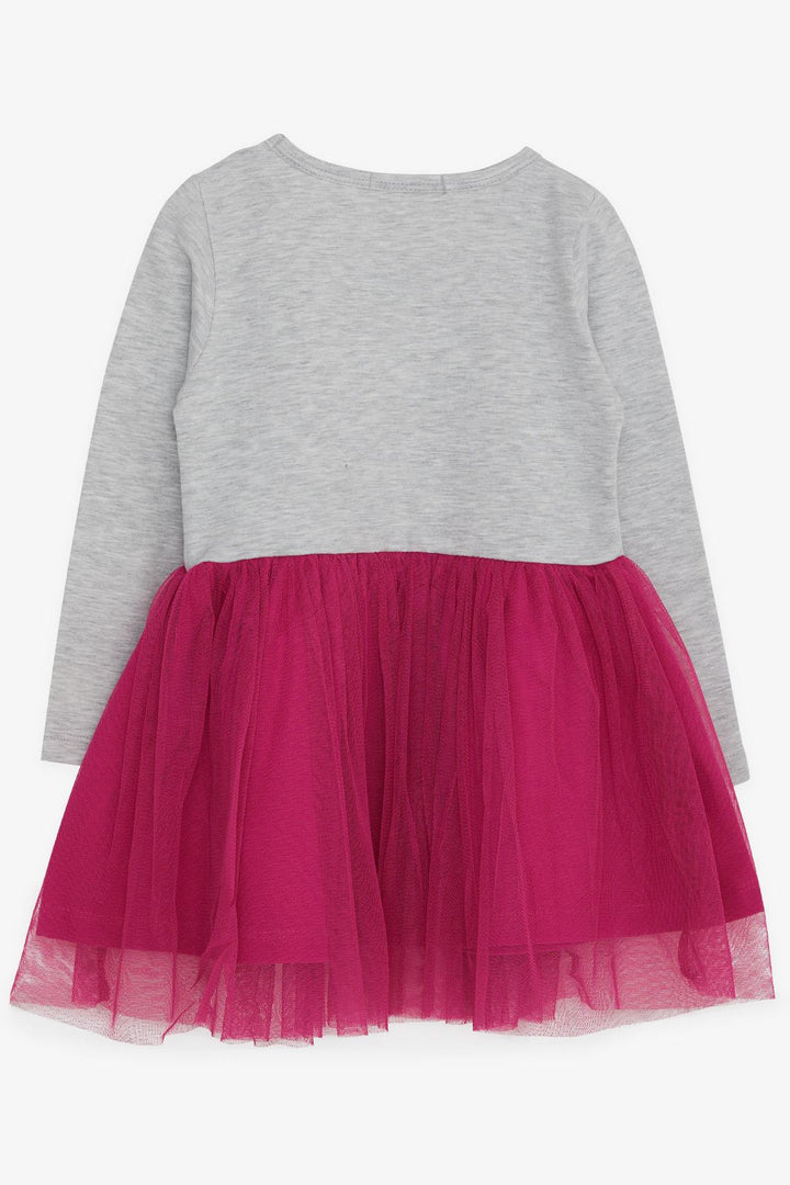 BRE Breeze Girl Child Long Sleeve Dress with Bear Accessory, 3-8 Years, Light Grey Melange - West Covina