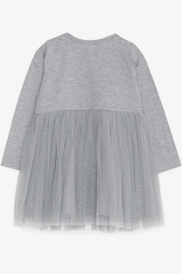 BRE Breeze Girl Child Long Sleeve Dress Printed Tulle 1.5-5 Years, Grey Melange - Kaneohe