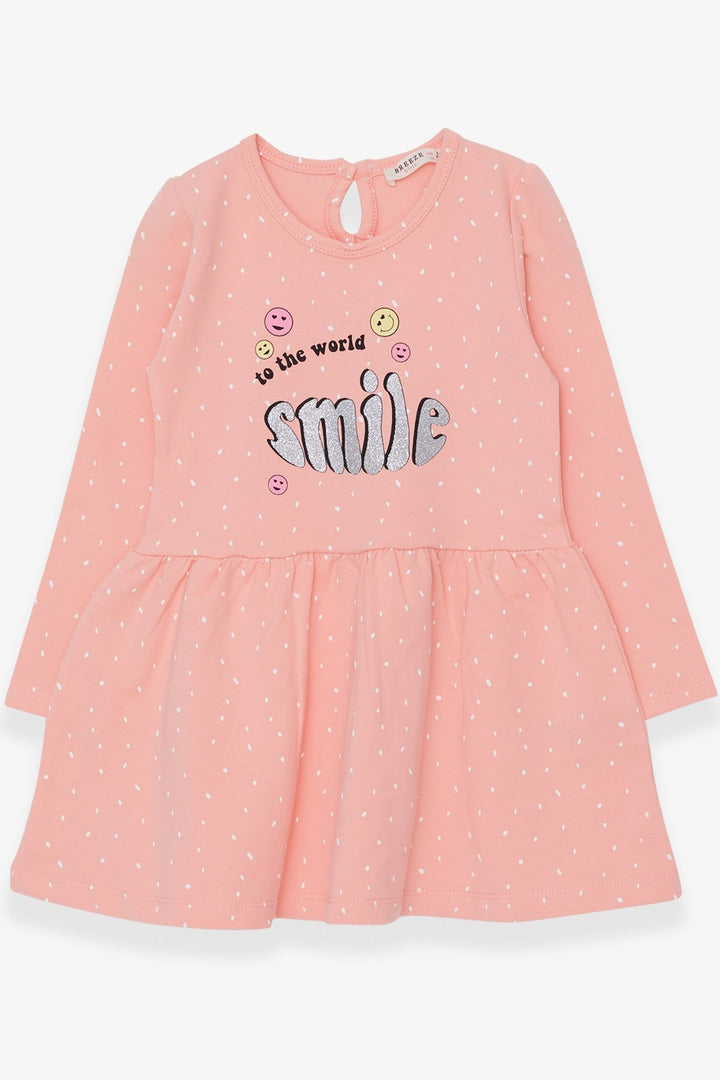 BRE Breeze Girl Child Long Sleeve Dress Printed 1-4 Years, Salmon - Kerkrade