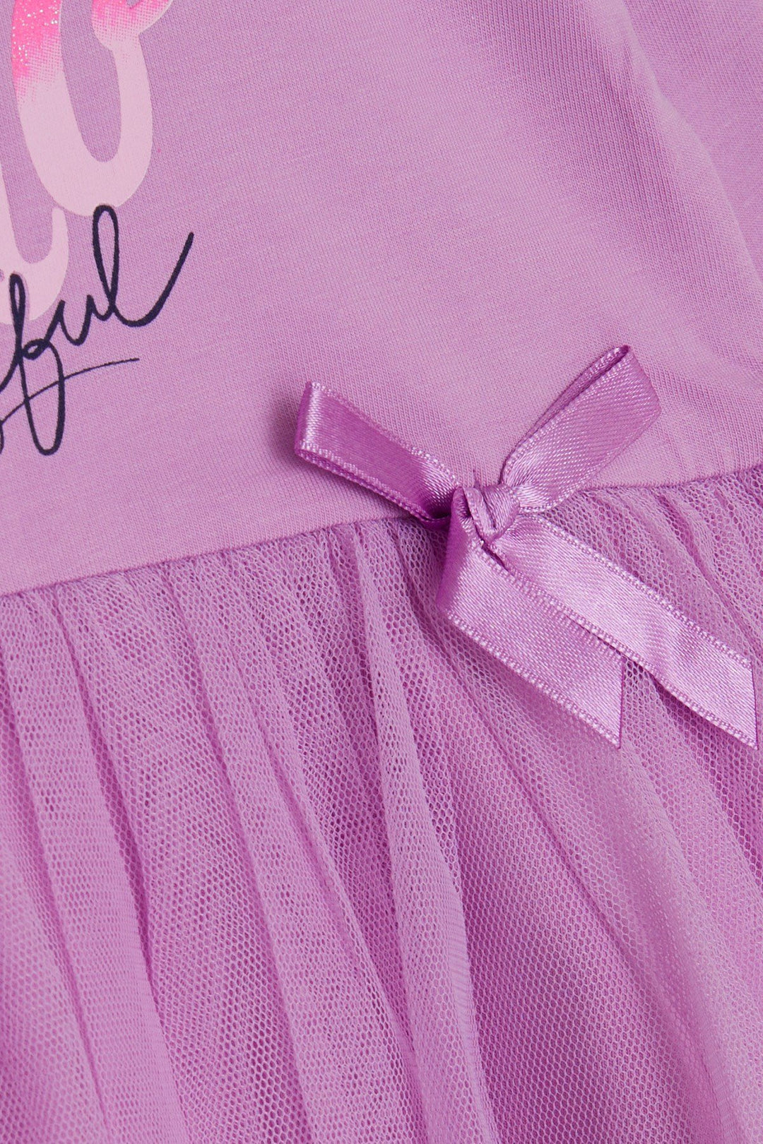BRE Breeze Girl Child Long Sleeve Dress Printed Tulle 1.5-5 Years, Lilac - Roswell