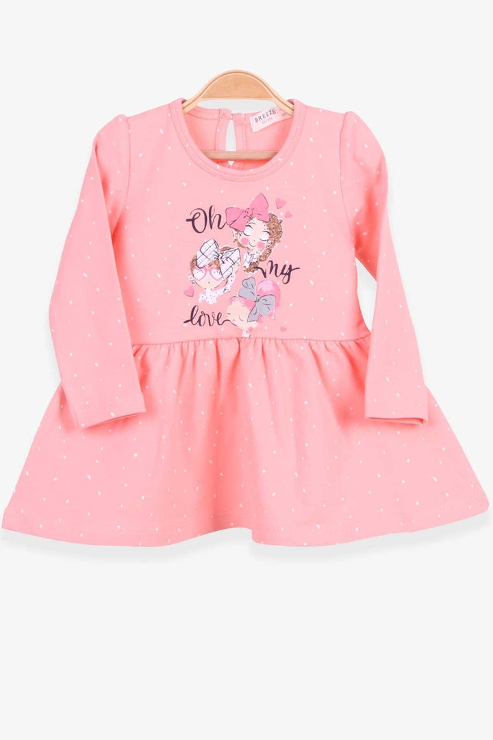 BRE Breeze Girl Child Long Sleeve Dress Baby Printed Patterned 1-4 Years, Salmon - Scarborough