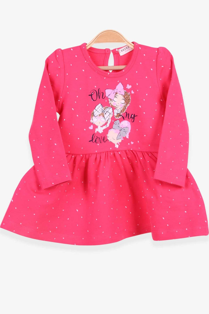 BRE Breeze Girl Child Long Sleeve Dress Baby Printed Patterned 1-4 Years, Coral - Macon
