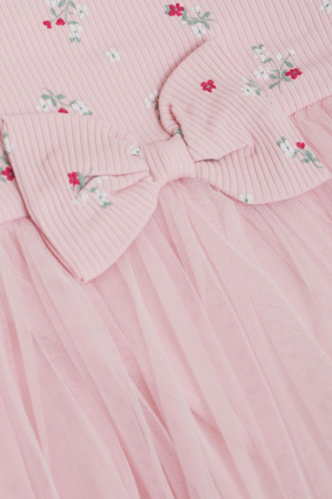 BRE Breeze Girl Child Long Sleeve Dress with Flower Pattern Ruffled Bow 3-7 Years, Pink - Bellingham