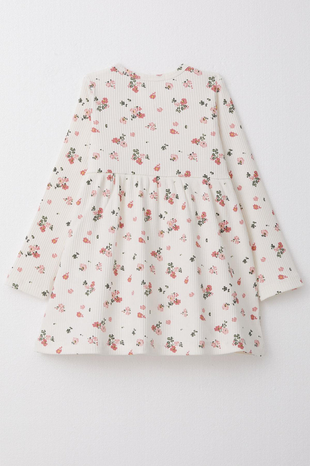 BRE Breeze Girl Child Long Sleeve Dress with Floral Buttoned 1.5-5 Years, Ecru - Almere