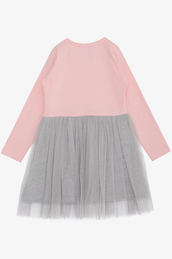 BRE Breeze Girl Child Long Sleeve Dress Flower Pattern Cute Fawn Printed 1.5-5 Years, Pink - Narón