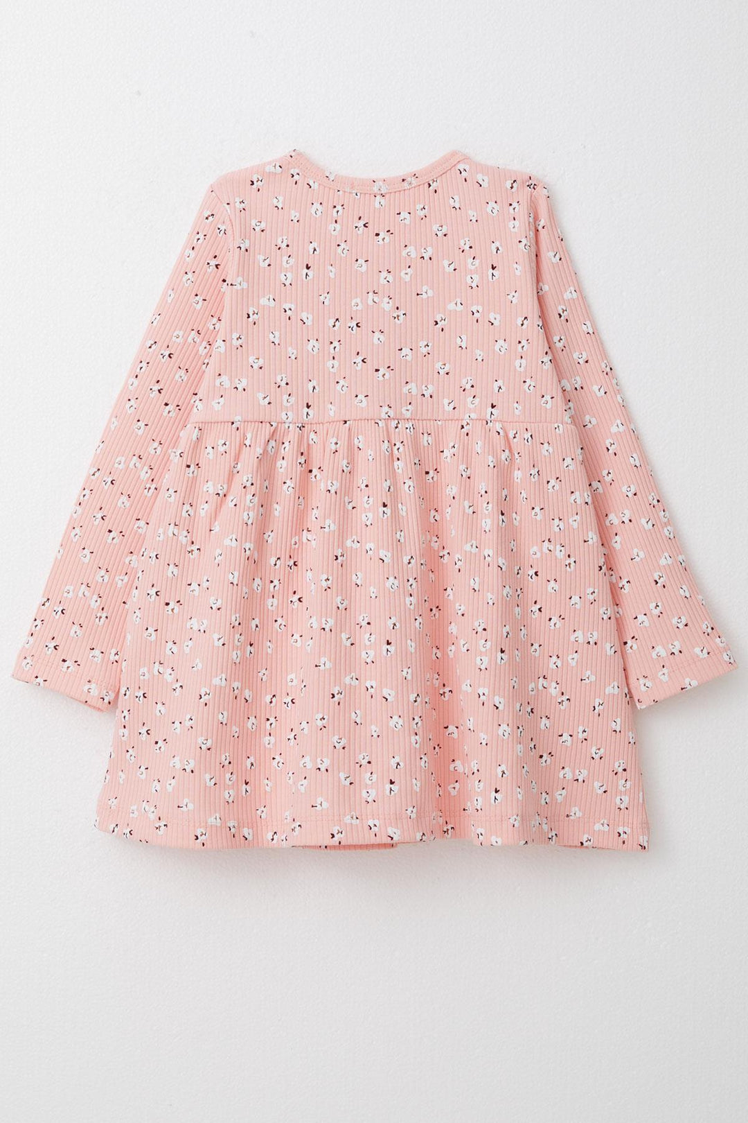 BRE Breeze Girl Child Long Sleeve Dress with Floral Button 1.5-5 Years, Salmon - Merano