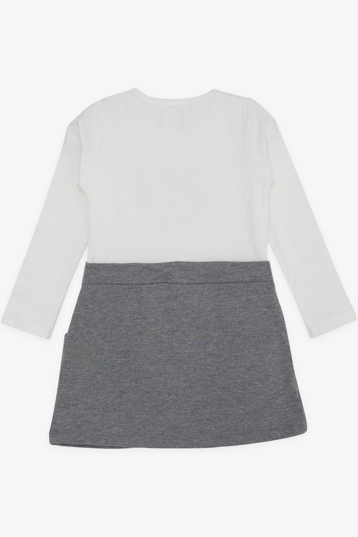 BRE Breeze Girl Child Long Sleeve Dress with Button Accessory Bow 3-8 Years, White - Châteauroux