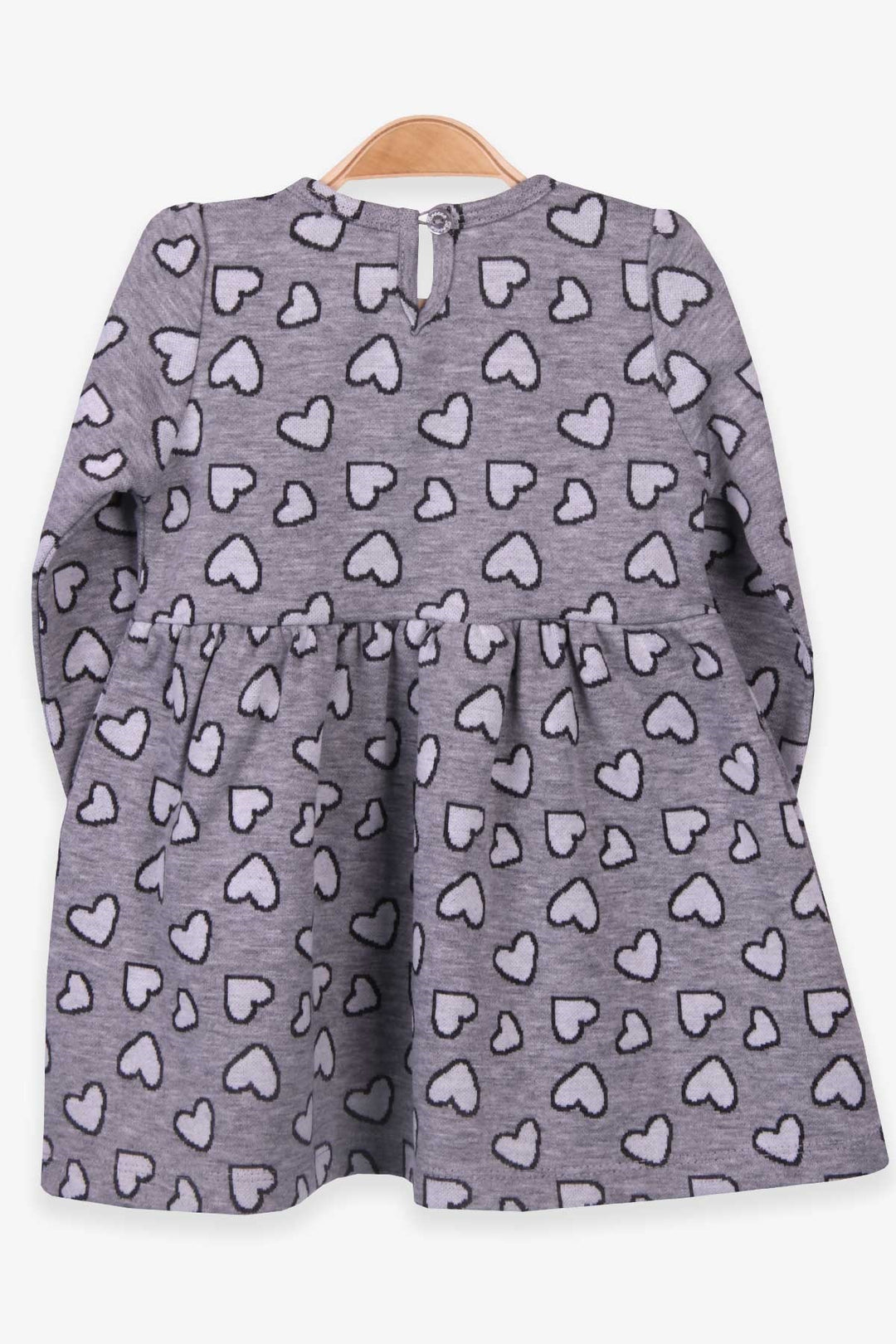 BRE Breeze Girl Child Long Sleeve Dress with Bow 1.5-5 Years, Dark Grey Melange - Bellevue