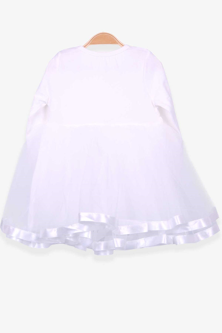BRE Breeze Girl Child Long Sleeve Dress with Bow 1.5-5 Years, Ecru - Edinburgh