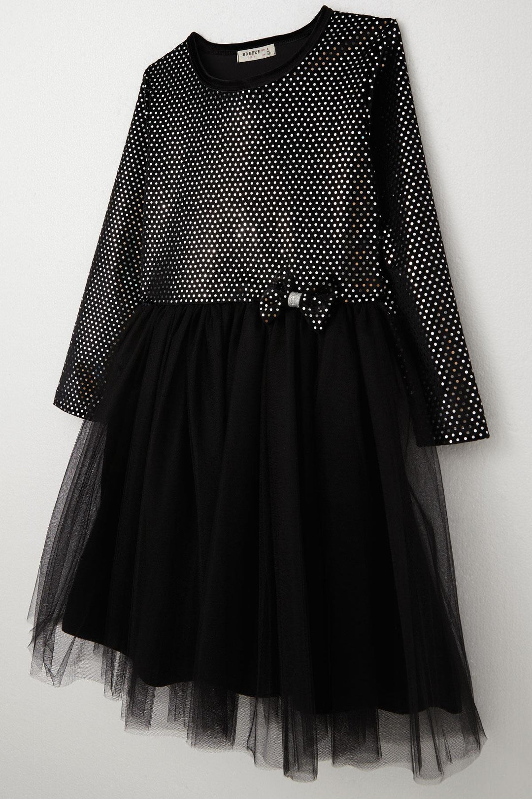 BRE Breeze Girl Child Long Sleeve Dress Velvet Sequined 50 Years, Black - Melun