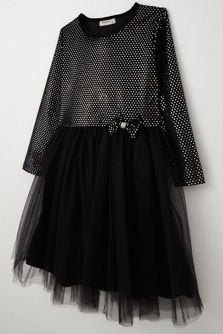 BRE Breeze Girl Child Long Sleeve Dress Velvet Sequined 50 Years, Black - Melun