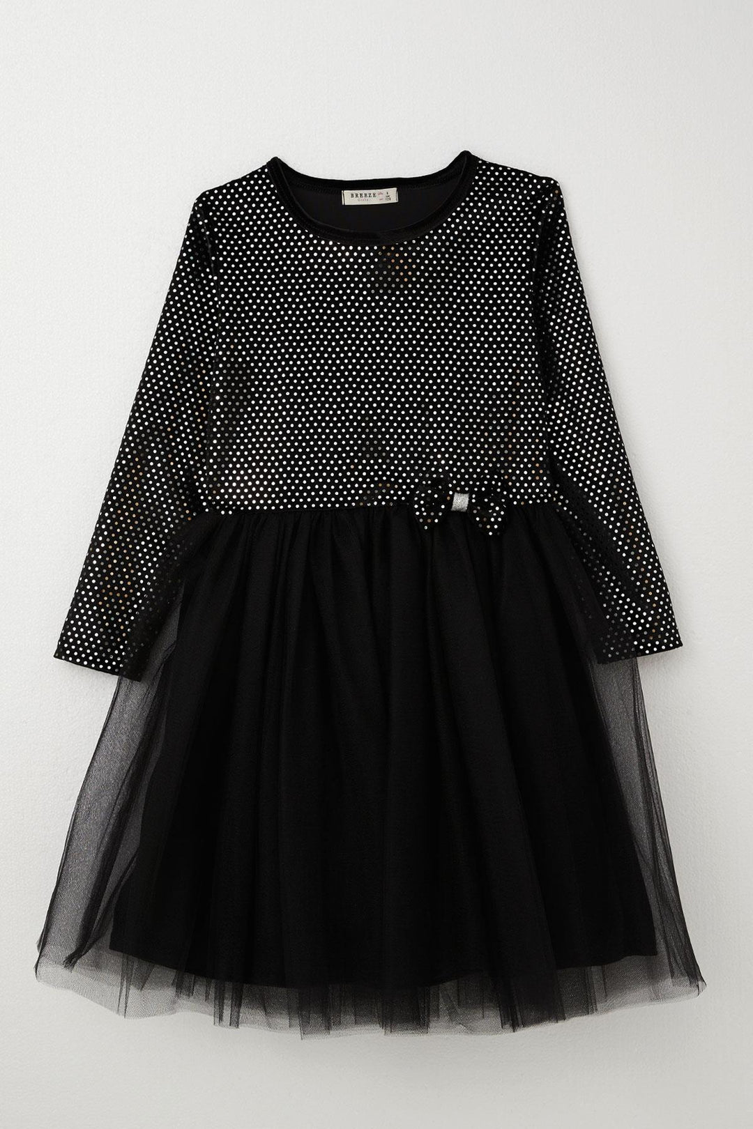 BRE Breeze Girl Child Long Sleeve Dress Velvet Sequined 50 Years, Black - Melun